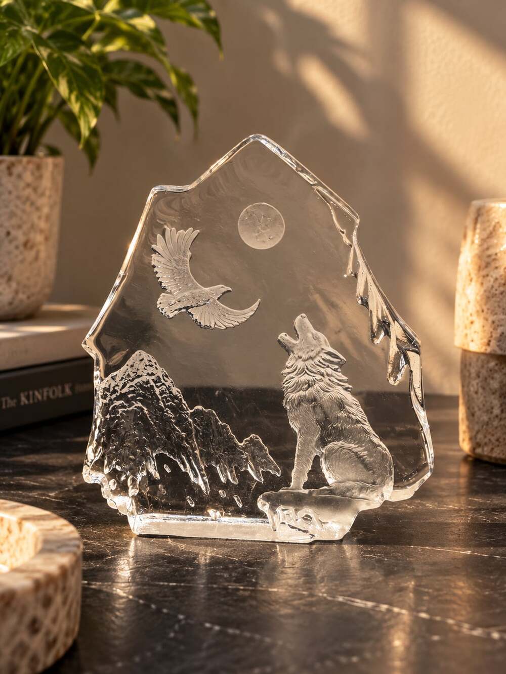 Nybro Crystal Wolf Figurine